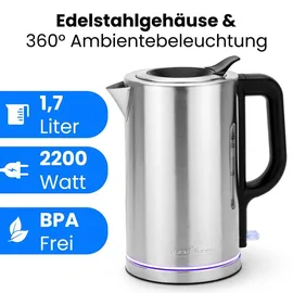 Proficook Wasserkocher PC-WKS 1321 1,7 l Schwarz/Silber