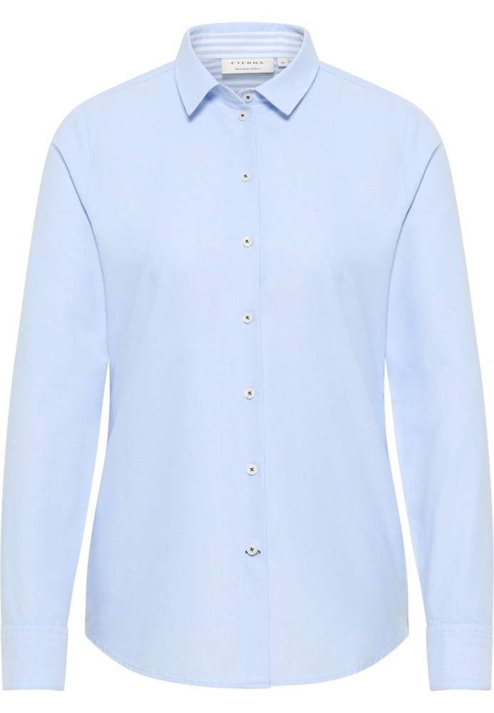 Oxford Shirt Bluse in hellblau unifarben