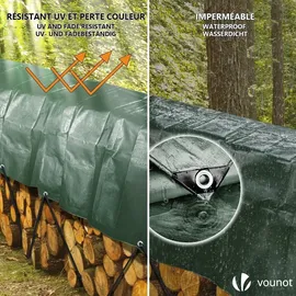 VOUNOT Abdeckplane 1,5 x 6 m Silber-Grün