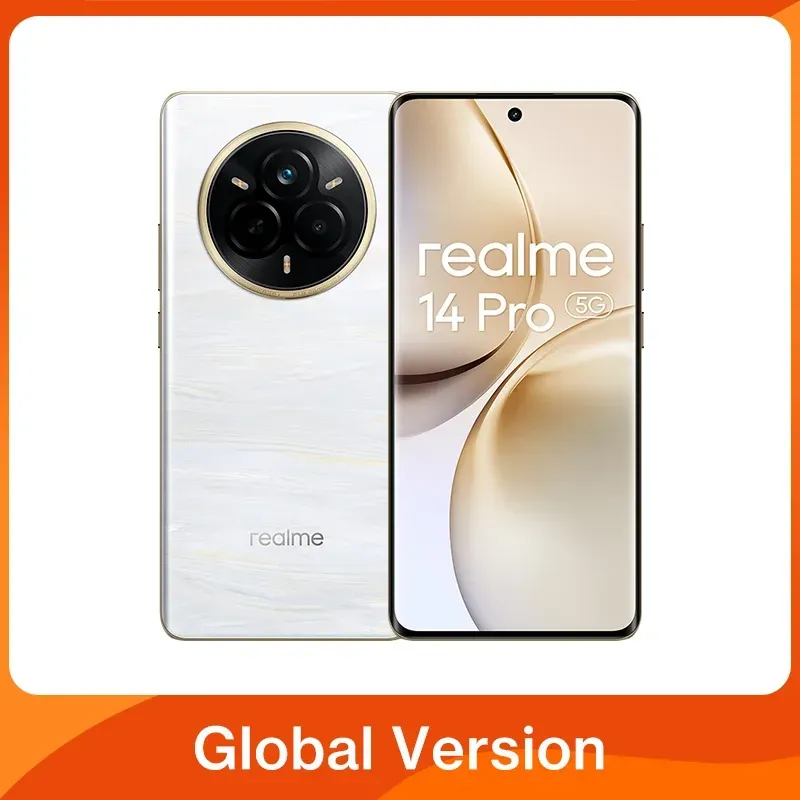 Global Version realme 14 Pro 5G Smartphone 50MP Sony IMX882 OIS Kamera Dimensity 7300 Energie 120Hz Curved Vision Display IP69