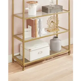 VASAGLE Bücherregal 83 x 30,2 x 183,5 cm Gold