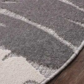 Sanat Teppich Floral Outdoor, rund, Höhe: 6 mm, In- und Outdoor geeignet, florales Design, Balkon, Terasse beige Ø 150 cm x 6 mm