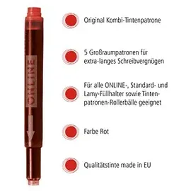 Online Schreibgeräte Tintenpatronen 17307/12 rot 5 Stück