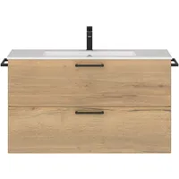 Nobilia Waschtisch-Set NOBILIA "Tolvina", braun (eiche), B:101cm H:59,1cm T:48,7cm,