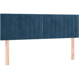 vidaXL Boxspringbett mit Matratze Dunkelblau 140x200 cm Samt