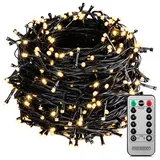 monzana LED Lichterkette 40 m Schwarz warmweiß