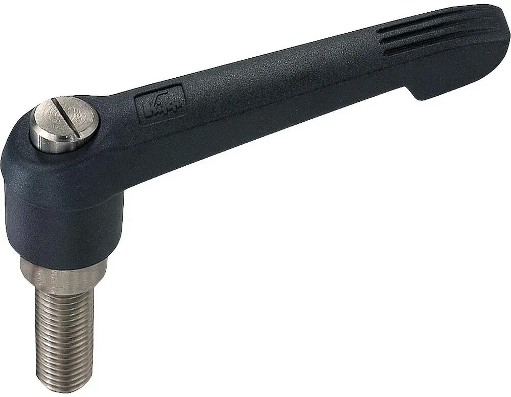Klemmhebel Kipp mit Aussengewinde M 8 x 40 Niro / Kunststoffgriff