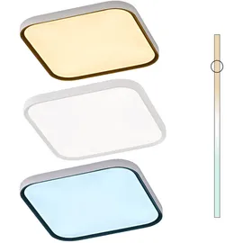 WOFI Deckenleuchte Gala 1 Flg. - Weiß, LED 35W 3500lm 2800-5500K warmweiß-kaltweiß, LxBxH 48x48x4 cm