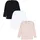 TupTam Mädchen Langarmshirt 3er Pack Langarm Unterhemden Basic Unterwäsche Shirts Unterhemd Farbe: 3er pack Schwarz/Weiß/Pudderrosa, Größe: 146 - 146