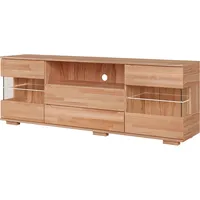 OTTO home Sideboard OTTO HOME "VETRO Teilmassiv, Fronten Massivholz, Wohnzimmer, Stauraum,Griffmulde", braun, B:180cm H:63cm T:40cm, Sideboards, Sideboard, B/T/H:180/40/63cm, 2Schubladen, 4 geschlossene & 2 offene Fächer