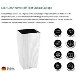 LECHUZA Cubico Cottage 30 Komplettset 30 x 30 x 56 cm weiß
