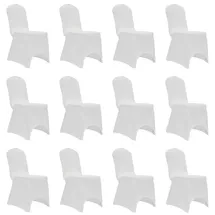 vidaXL Stuhlhusse Stretch Weiß 12er Set