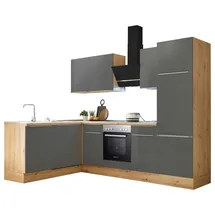 Respekta Winkelküche L-Form 280 cm Grau Artisan Eiche
