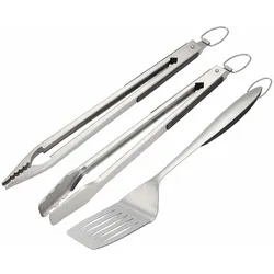 CHEFGASTRO BBQ Premium Grillbesteck | Grillzange, Grillpinzette & Wender | Edelstahl