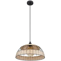Hängeleuchte, Rattan, Gittergeflecht, schwarz, braun, H120cm