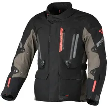 Macna Ultimax 2.0 Textiljacke wasserdicht - Schwarz/Schwarz/Dunkelgrau/Braun/Rot / XXL