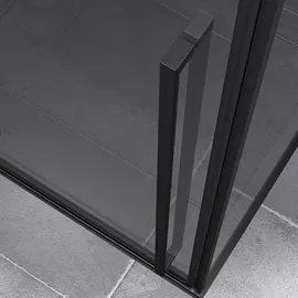 SoGood doporro Duschkabine Duschabtrennung Schwarz 90x120x195cm Eckdusche mit Duschwanne ESG-Sicherheitsglas Klarglas inkl. beidseitiger Easy-Clean-Beschichtung Ravenna64