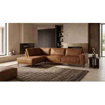 OTTO home Ecksofa OTTO HOME "OLAND L-Form, B: 289 cm, Skandi-Design", braun (cognac), B:289cm H:85cm T:210cm, Struktur weich (100% Polyester);Luxus-Microfaser (100% Polyester);Webstoff (100% Polyester), Sofas, Ecksofa, Struktur, Flachgewebe, Luxus-Microfaser,