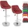 TRESKO 2er Set Barhocker Barstuhl Tresenhocker Küchenhocker Hocker Loungesessel 2x Weinrot
