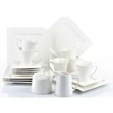 Retsch Kaffeeservice RETSCH ARZBERG "Geschirr-Set, Service Fantastic" Geschirr-Sets Gr. 20 tlg., beige (naturweiß) 20 Teile, für 6 Personen