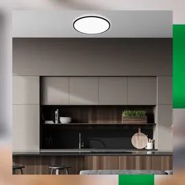 Briloner Pulap A LED Deckenlampe, - 50.000h Licht, Indirektes Licht, Neutralweißes Licht, schwarz, Ø33 x 6 cm,