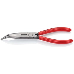 KNIPEX 26 21 200 Flachrundzange mit Schneide, gebogen, getaucht, 200 mm