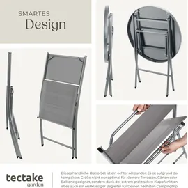 Tectake Bistro-Set, klappbar, für 2 Personen, - Grau