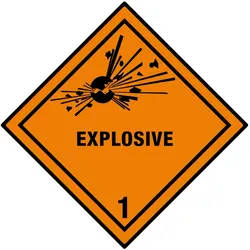 Gefahrzettel Kl. 1.1 Explosive, 100x100mm