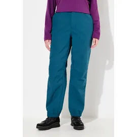 Ulla Popken Damen Softshellhose wasserabweisend Formknie Fleecefutter blau|grün DE 56 / FR 58 (UK 30)