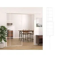 vidaXL Schiebetür ESG Glas und Aluminium 102,5x205 cm Weiß