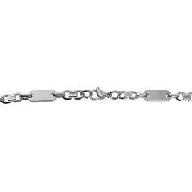 Adelia's Plattenkette Unisex Edelstahl Silber 70 cm