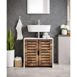 VCM Waschbeckenunterschrank Flonali 60 x 60 cm Weiß/Eichefarben