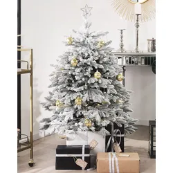 Künstlicher Weihnachtsbaum schneebedeckt 120 cm weiß FORAKER