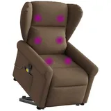 vidaXL Massagesessel mit Aufstehhilfe Stoff 87 x 100,5 x 87 cm Braun