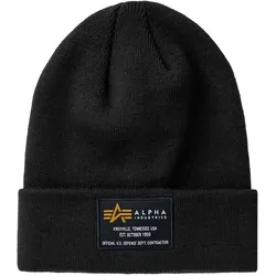Skimütze ALPHA INDUSTRIES "Alpha Industries Accessoires - Headwear Crew Beanie", Damen, Gr. onesize, schwarz, Obermaterial: 100% Acryl, Mützen