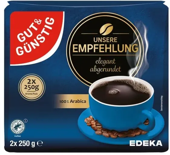 Kaffee gemahlen »Unsere Empfehlung« 2x 250 g braun, Gut und Günstig