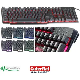 GeneralKeys Halbmechanische USB Gaming Tastatur DE (PX4195-944)