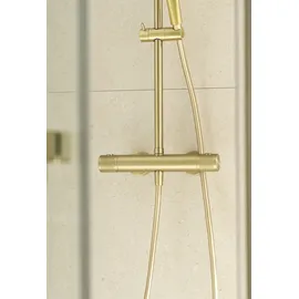 Schöner Wohnen Duschsystem Glaia mit Thermostat Mattgold 114