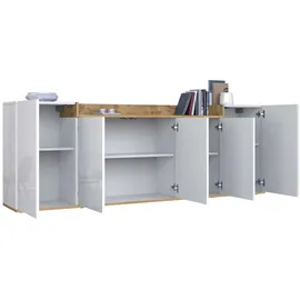 OTTO home BOLSENA 200 x 71,2 x 35 cm Weiß / Eiche Wotan