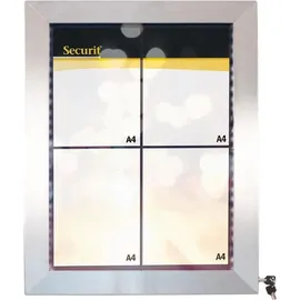 Securit MCS-4A4-LSS LED-Schaukasten Stainless Steel, 4 x DIN A4 Seiten