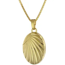 trendor 75779 Medaillon-Anhänger Gold 333 + vergoldete Silber-Halskette, 40 cm