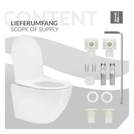 luxebath Spülrandloses Wand Hänge WC Toilette kurze Ausladung Tiefspüler Softclose