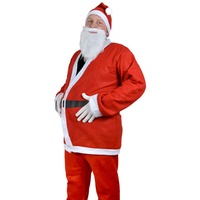 Santa Magix Weihnachtsmann Kostüm 5-teilig Nikolauskostüm Herren Weihnachtskostüm komplett mit Mütze Oberteil Hose Bart Gürtel WM-74