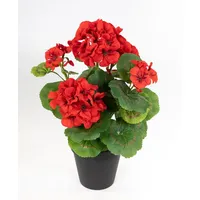 Seidenblumen Roß Künstliche Geranie im Topf 34cm LM Kunstblumen
