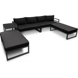 Perel Lounge-Set 8-Personen schwarz/grau