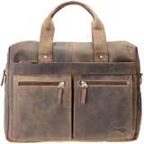 GREENLAND Nature Stone Aktentasche Leder 39 cm braun