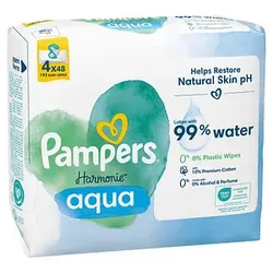 Pampers® Feuchttücher aqua HarmonieTM 1-lagig weiß, 192 St.