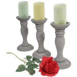 MCW Kerzenständer H361 Set Shabby-Look Vintage grau