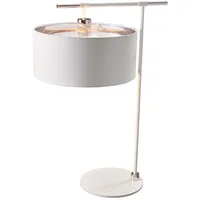 Elstead Lighting Tischleuchte Schreibtischlampe Wohnzimmerlampe Stahl Nickel Weiß H