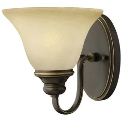 Licht-Erlebnisse Licht Erlebnisse Wandlampe ANABELL Bronze antik Creme Alabaster Glas Landhaus Wandleuchte ED1/1/0077